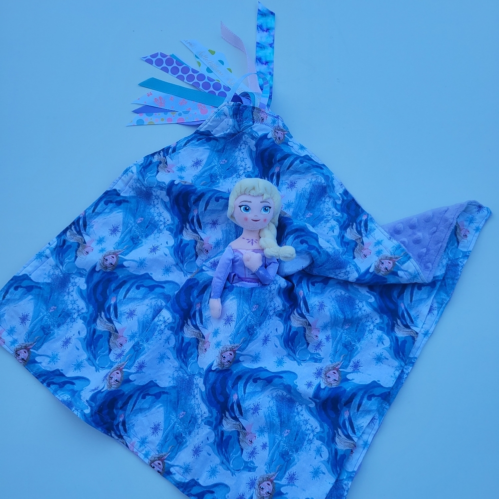 Kids Lovely Elsa Plush blanket Minky Security Blanket for kids.